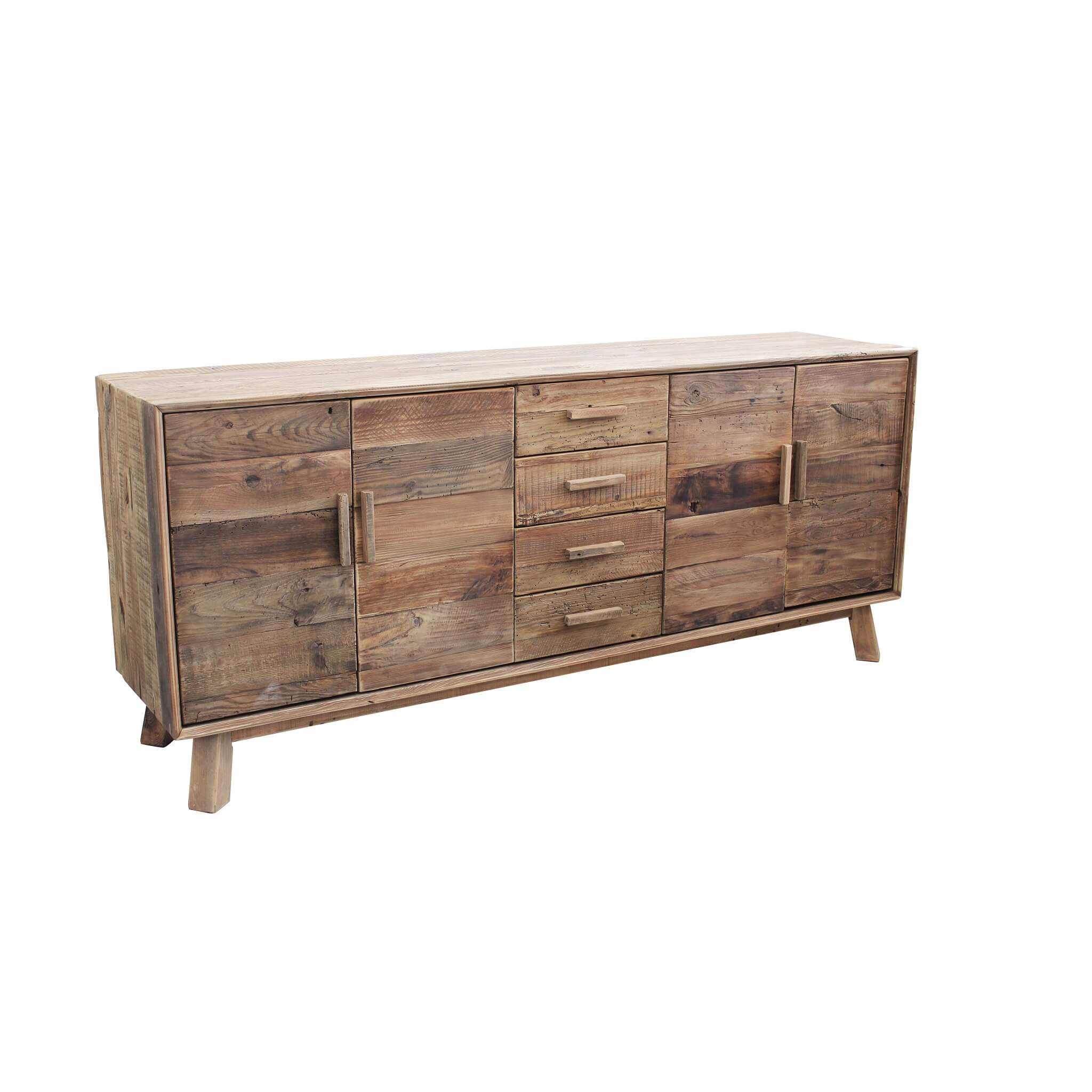 Mobiletto credenza da interno soggiorno salotto in legno nobilitato  bilaminato con 1 anta e 3 ripiani Linea Classic - Marrone chiaro