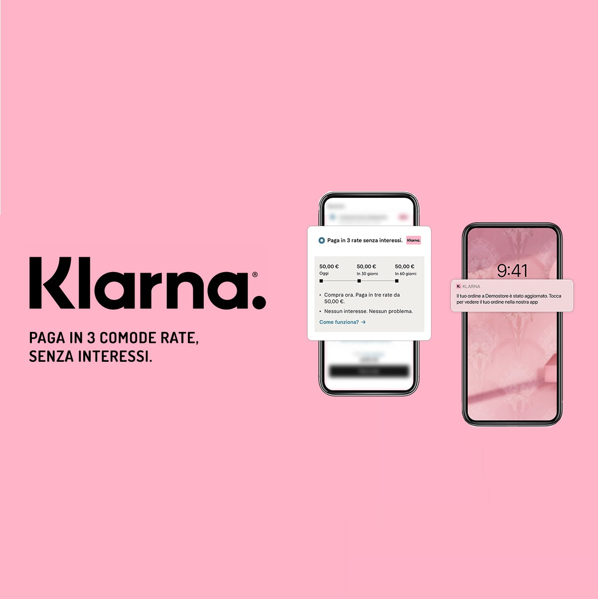 Compra ora, paga dopo con Klarna !