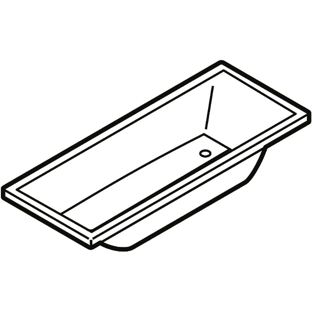 Vasca da bagno rettangolare ad incasso solo guscio in acrilico bianco 170x70 Cm