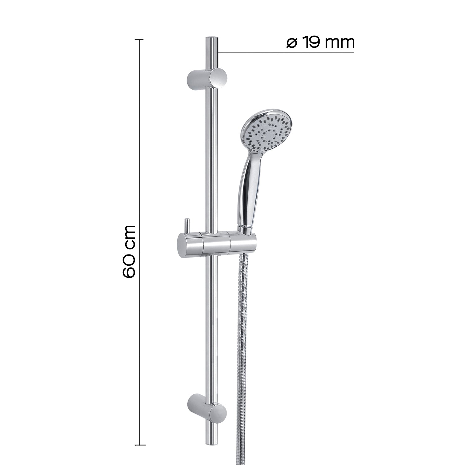 Saliscendi doccia in acciaio INOX doccetta 4 getti con flessibile antitorsione Easy 06