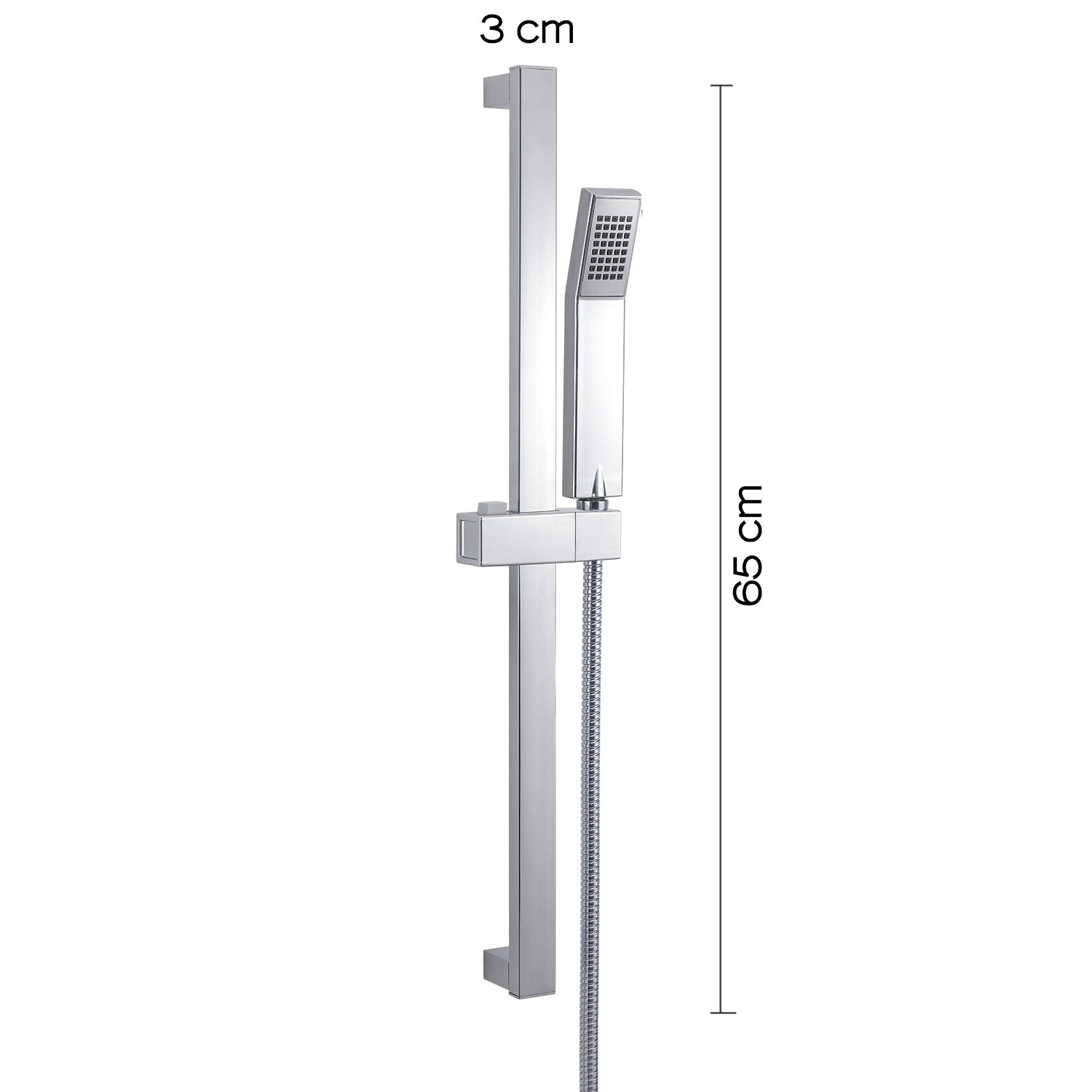 Saliscendi doccia in acciaio INOX doccetta 1 getto con flessibile antitorsione Trendy 02