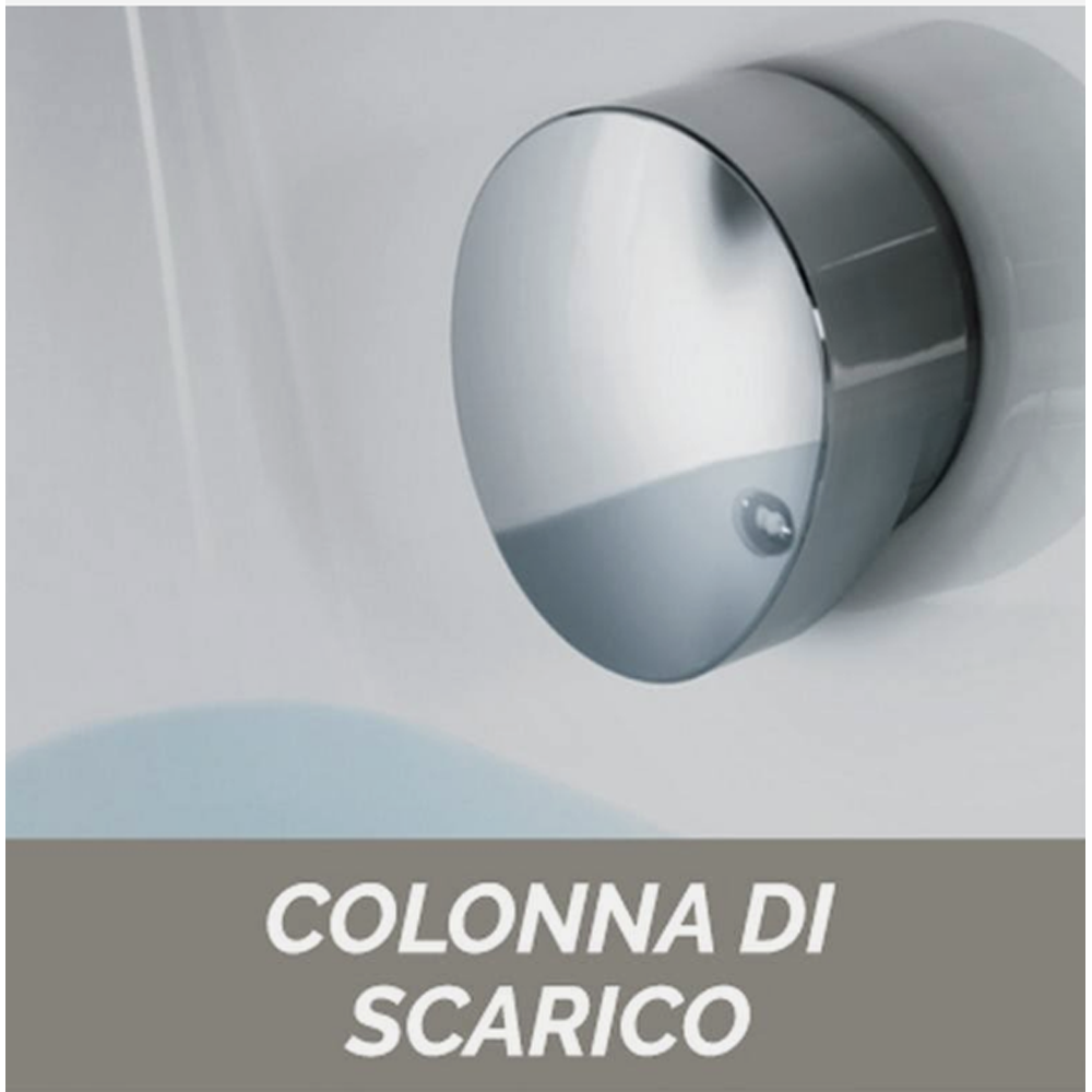 Vasca da bagno idromassaggio asimmetrica in acrilico bianco con telaio pannelli e colonna di scarico 150x100 cm