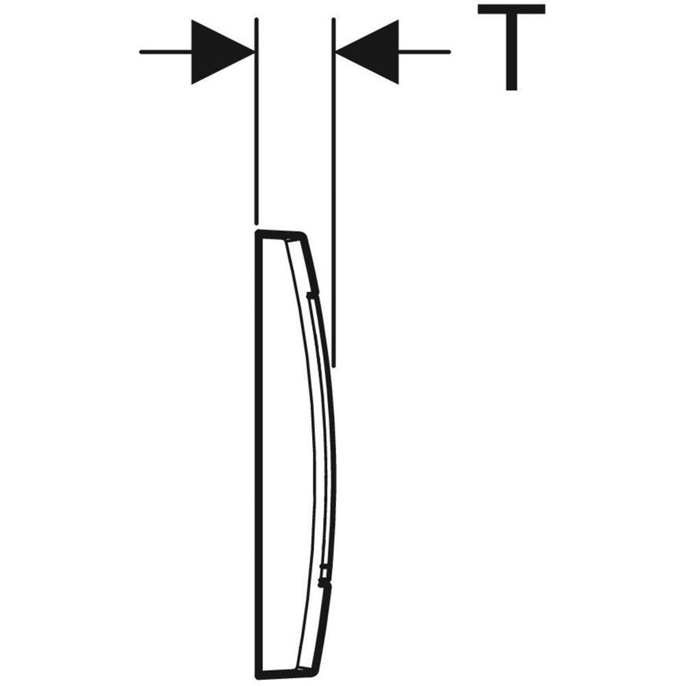 Placca di comando twinline 30 cromato opaco doppio tasto 34x18,5 cm