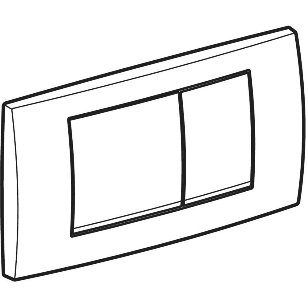 Placca di comando twinline 30 cromato opaco doppio tasto 34x18,5 cm