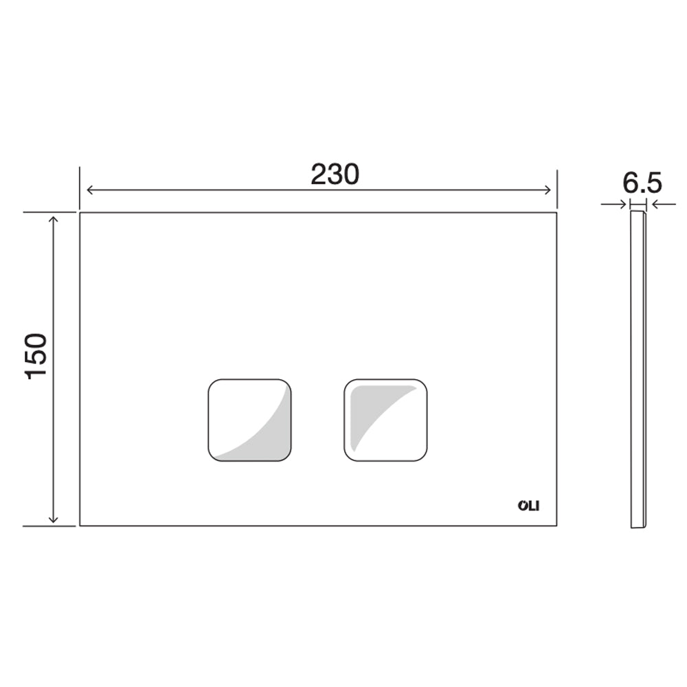 Placca di comando per cassette wc cromata lucida Plain dual
