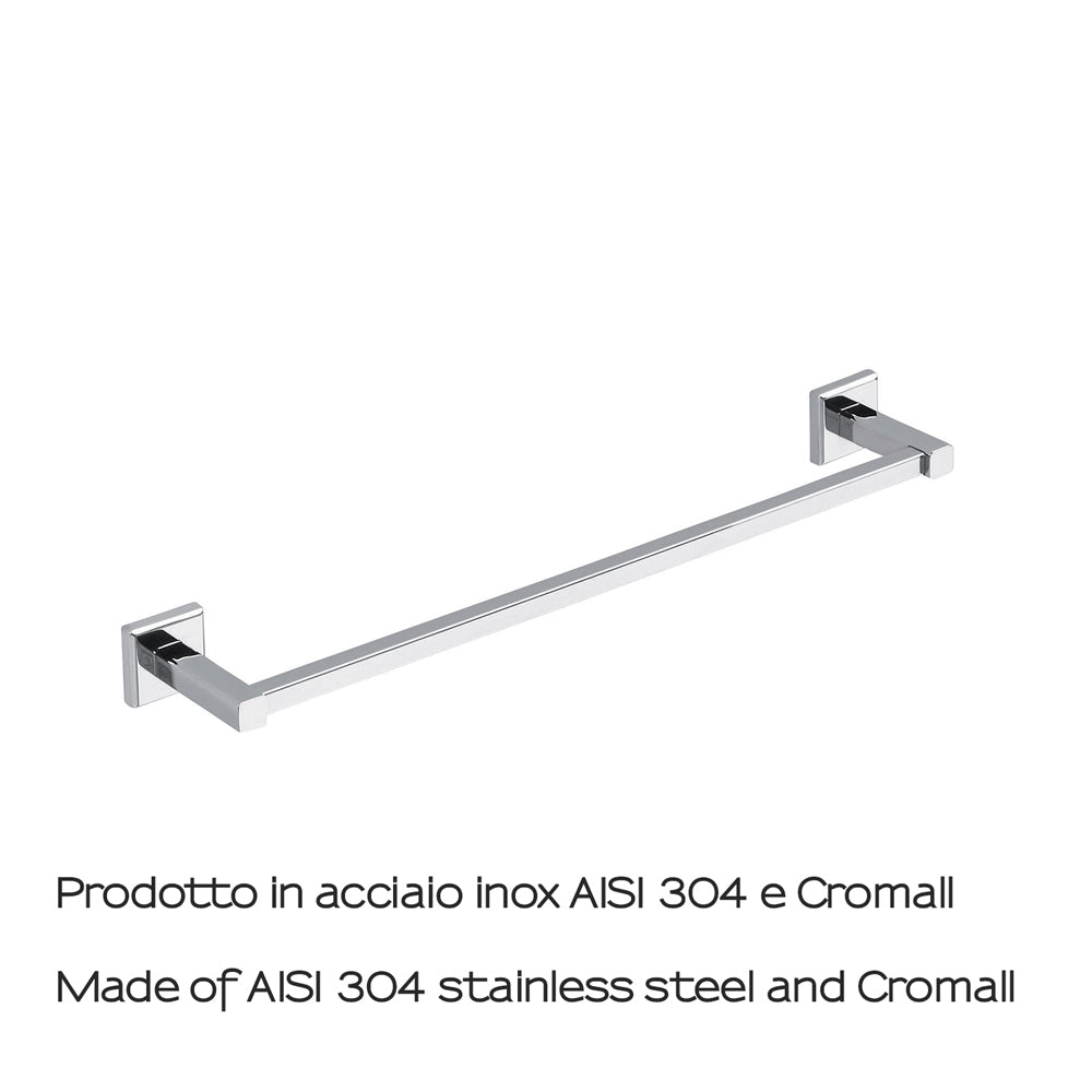 Portasalviette da bagno in acciaio inox AISI 304 cromato moderno e funzionale