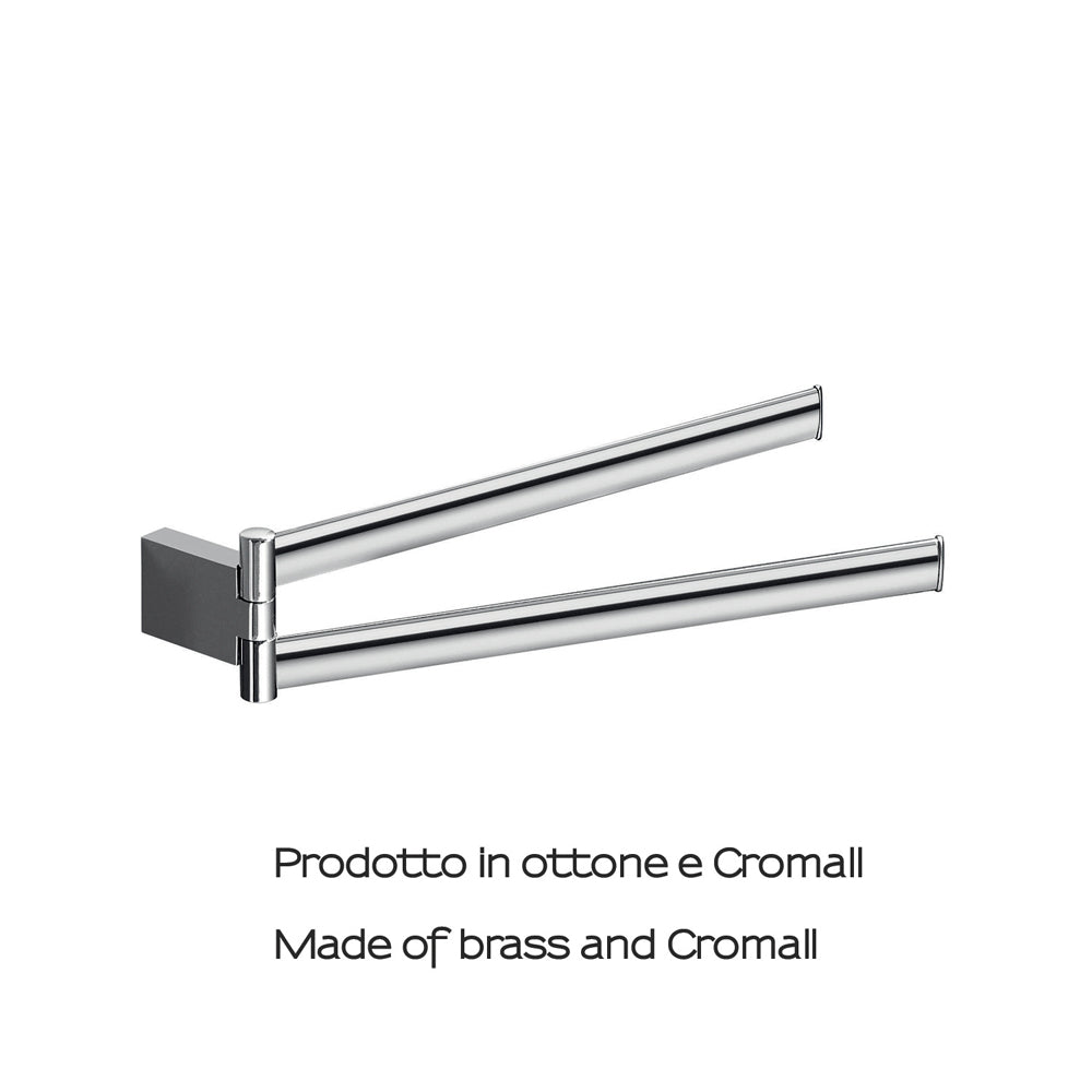 Portasalviette a snodo cromato per bagno in Cromall 36,5x1,5x7 cm