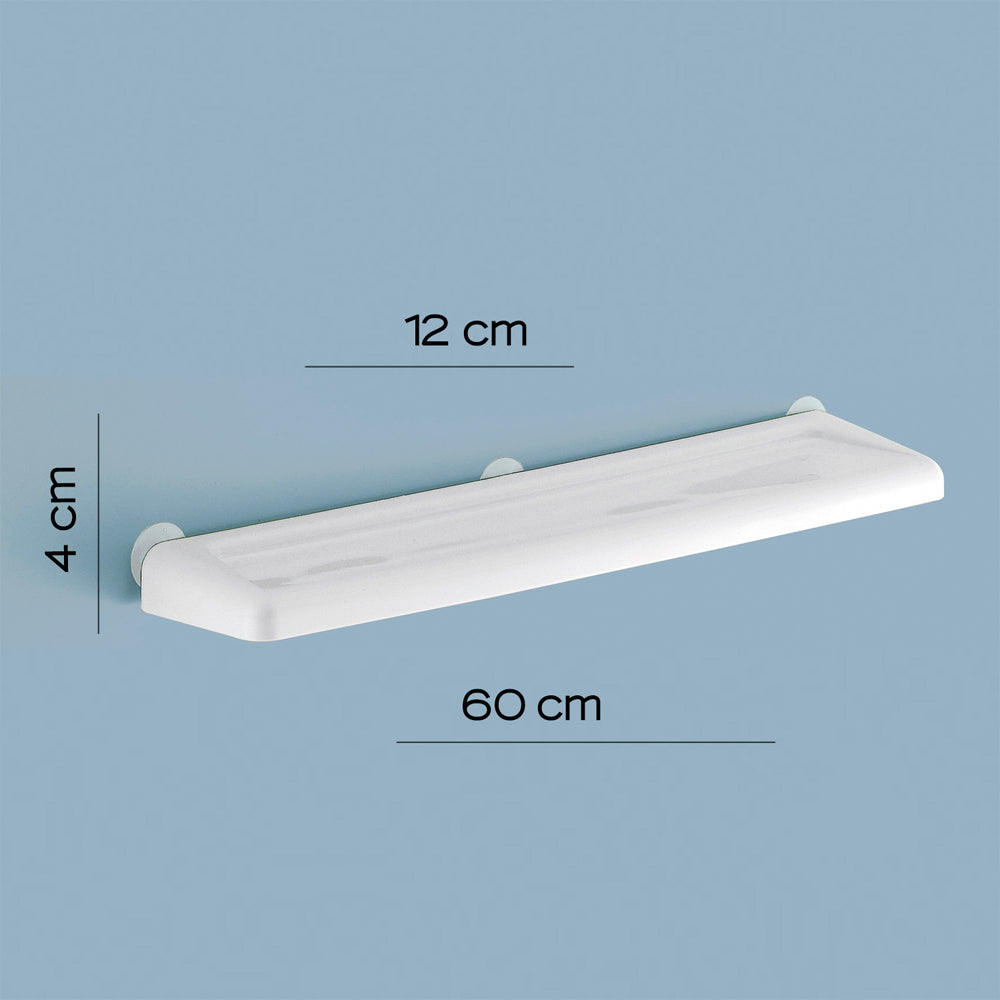 Mensola da bagno bianca 60 cm in resina resitente serie 8000 Junior