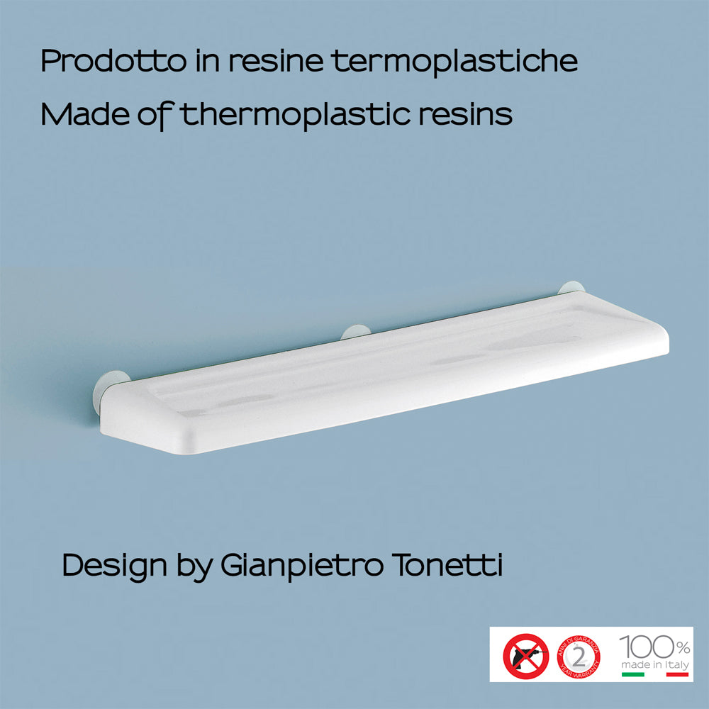 Mensola da bagno bianca 60 cm in resina resitente serie 8000 Junior