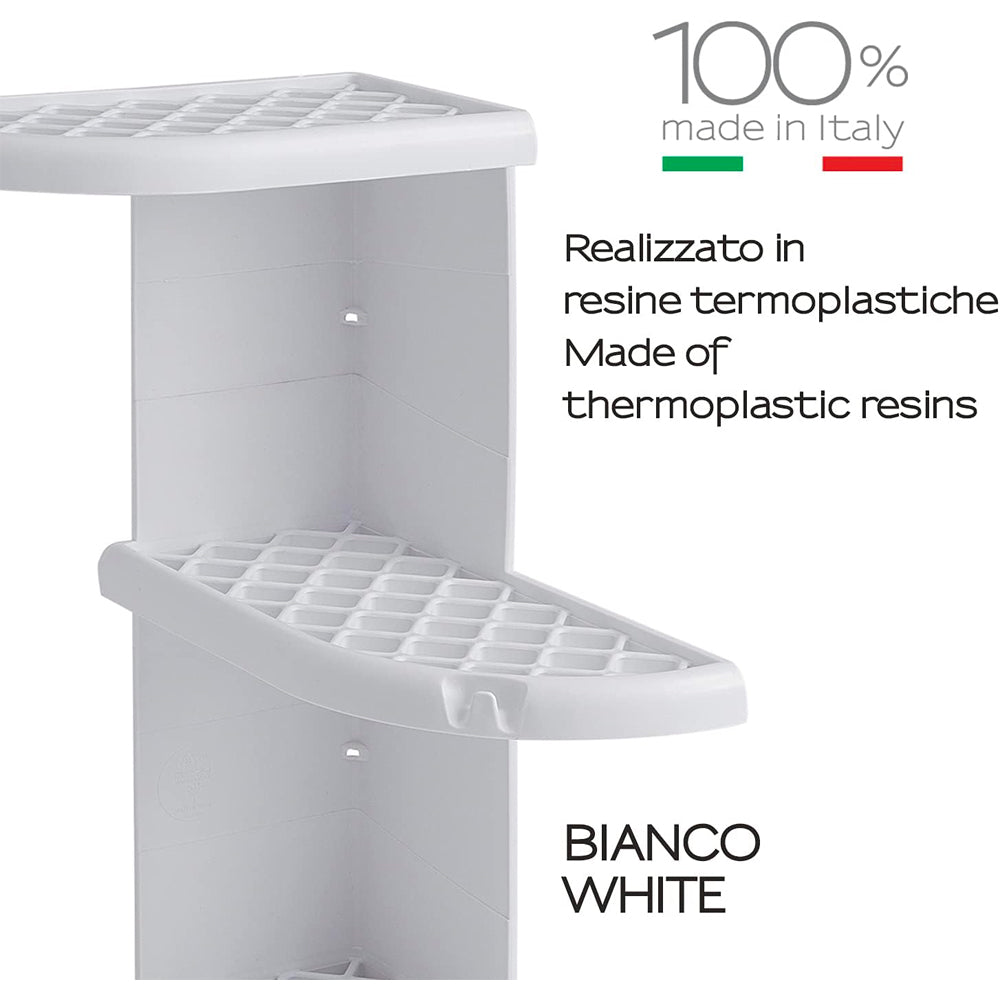 Angoliera doccia bianca in polipropilene salvaspazio 23x23xH37.5 cm Oscar