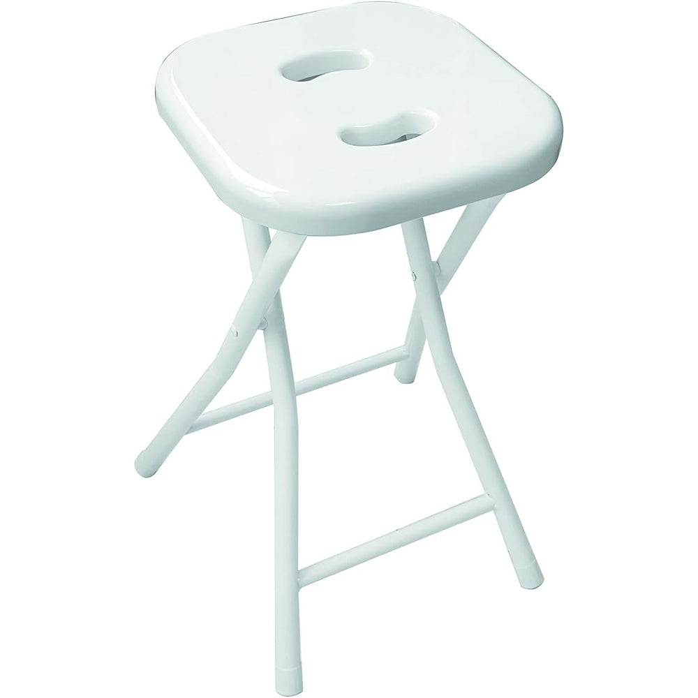 Sgabello richiudibile bianco in resina 28x26x46.5 cm