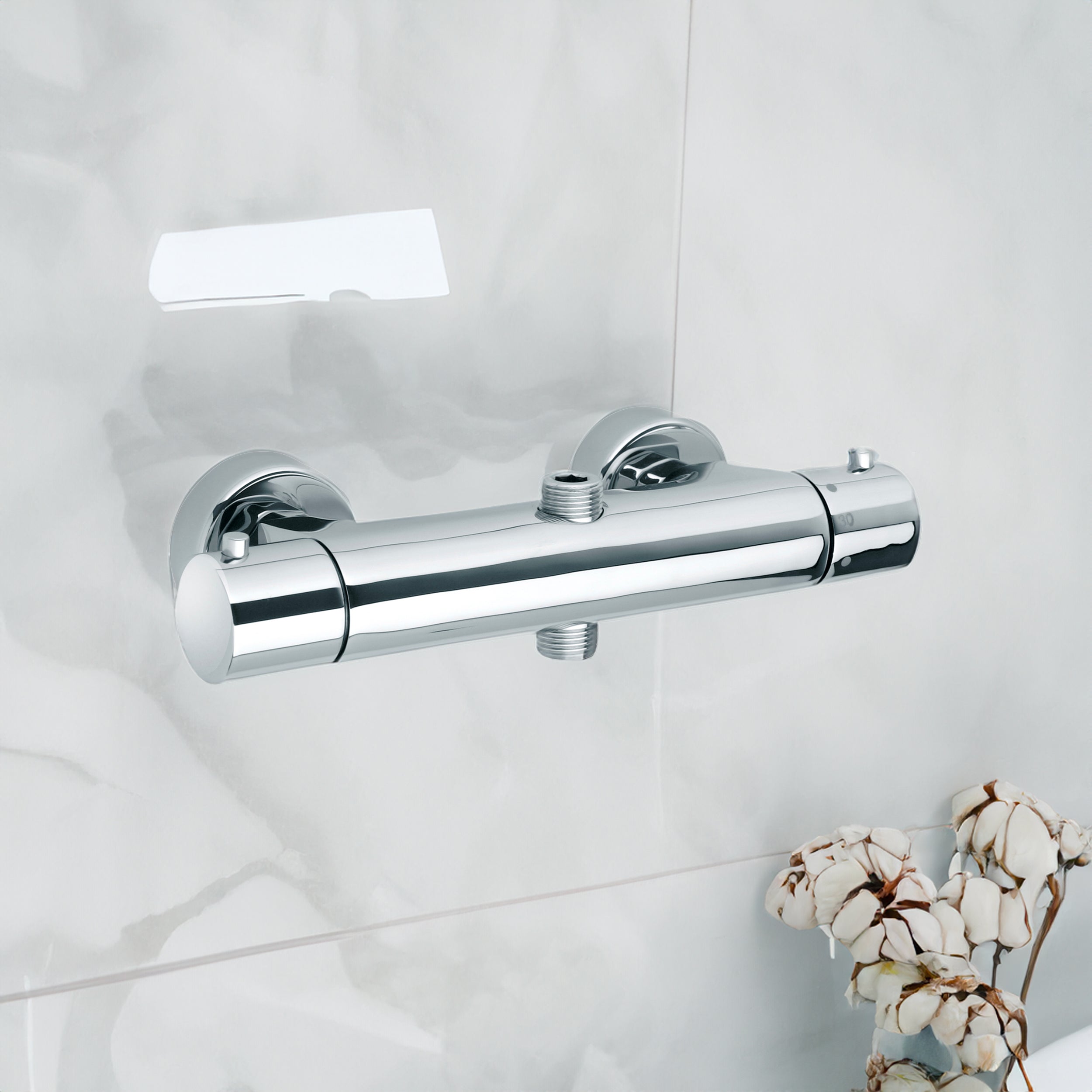 Miscelatore doccia cromo termostatico con deviatore a due vie Disco