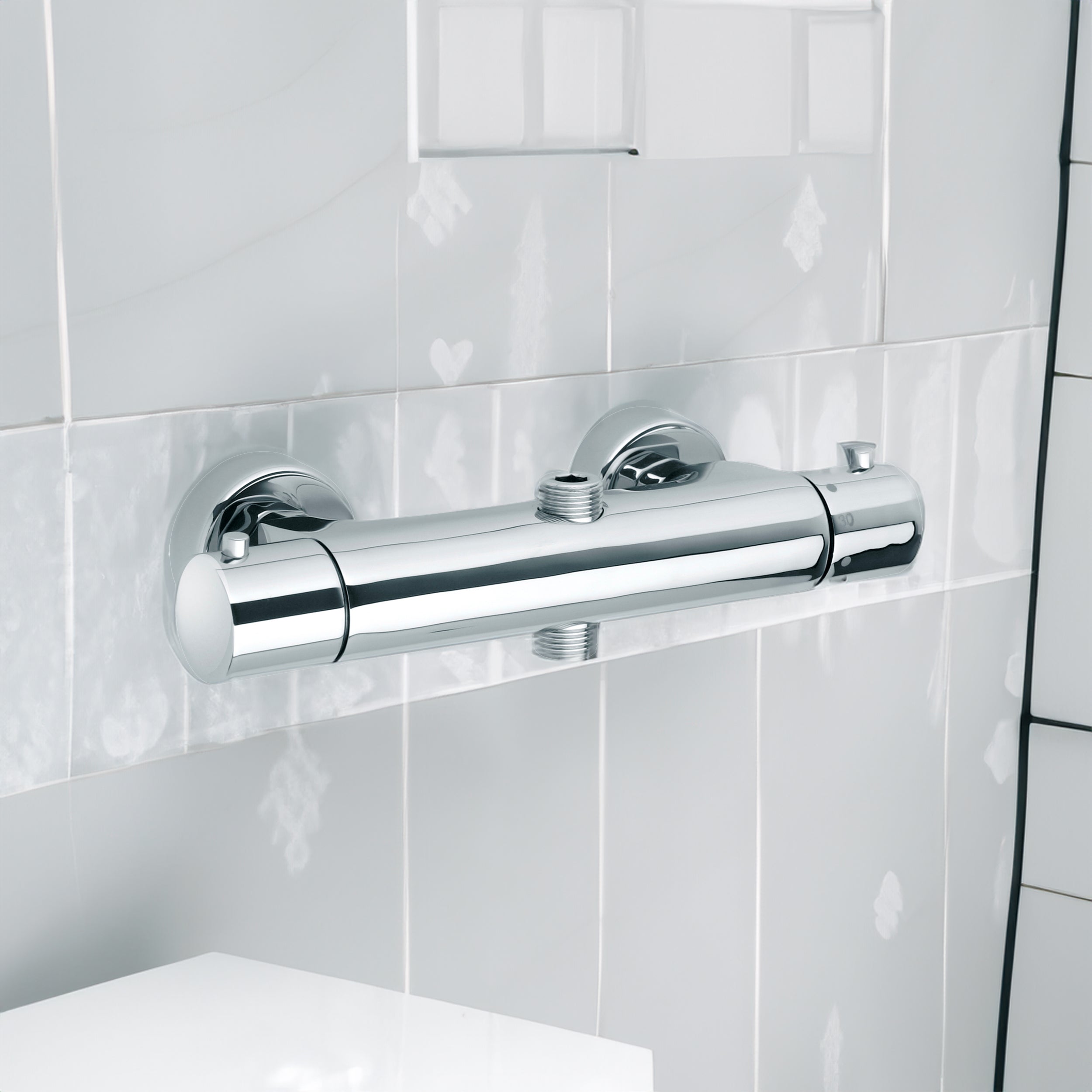 Miscelatore doccia cromo termostatico con deviatore a due vie Disco