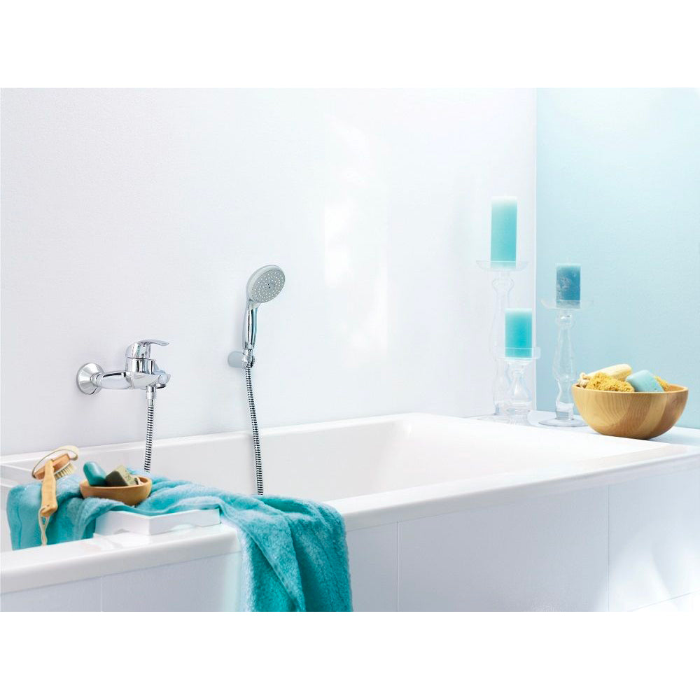 Gruppo miscelatore vasca esterno cromo installazione a parete Eurosmart New