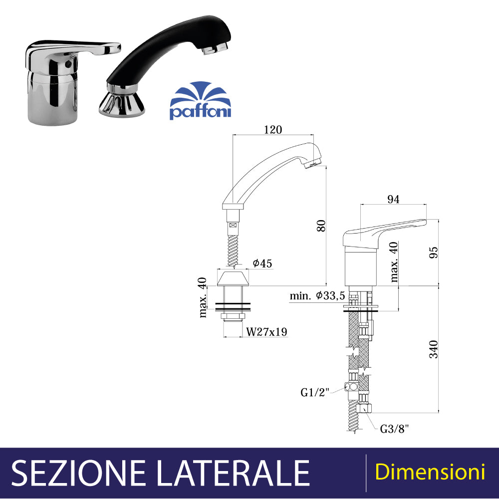 Miscelatore parrucchiere con doccetta estraibile monogetto