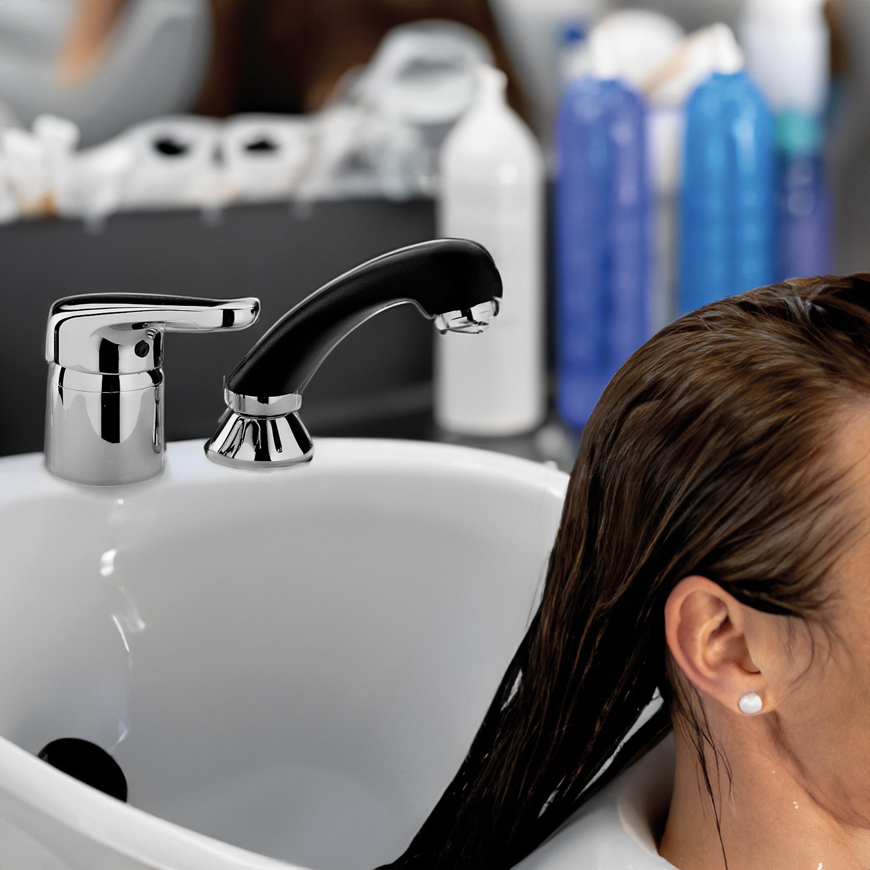 Miscelatore parrucchiere con doccetta estraibile monogetto