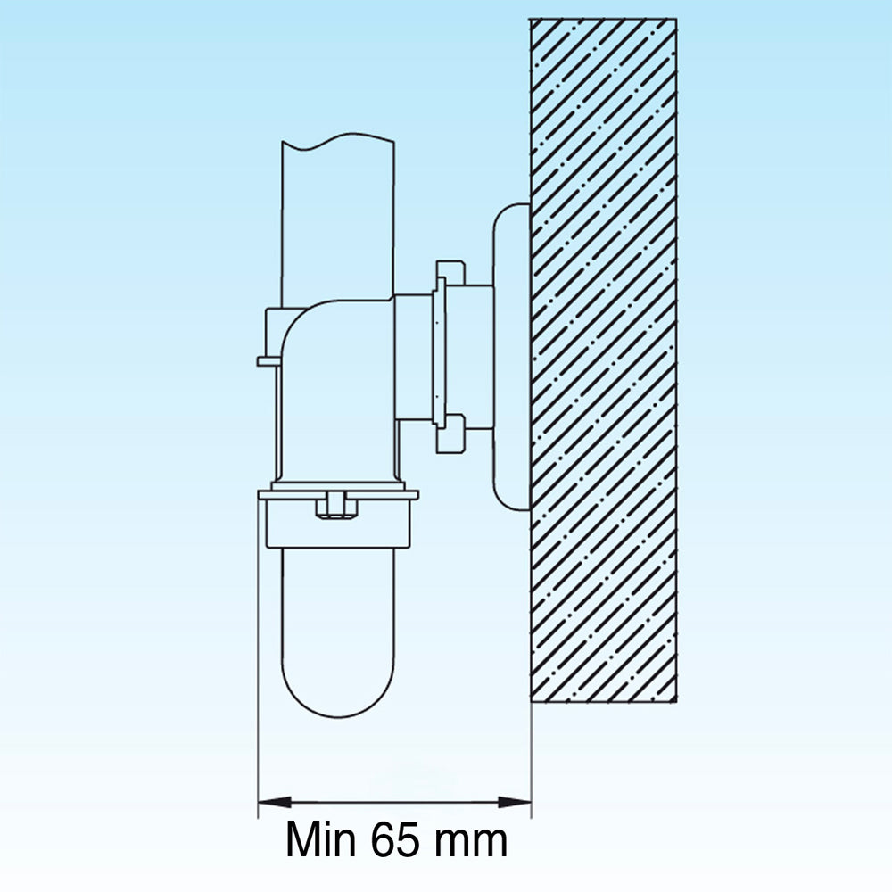 Sifone salvaspazio per lavabo in polipropilene bianco