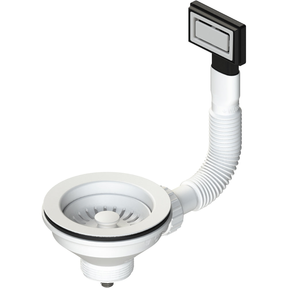Piletta bianca per lavello cucina con foro diametro 9 cm