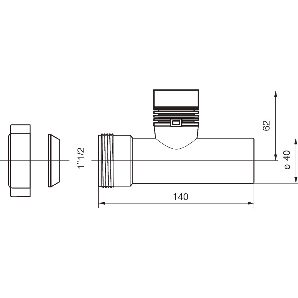 Valvola immissione aria canotto bianco per collegamento sifone attacco femmina diametro 40x1"1/4