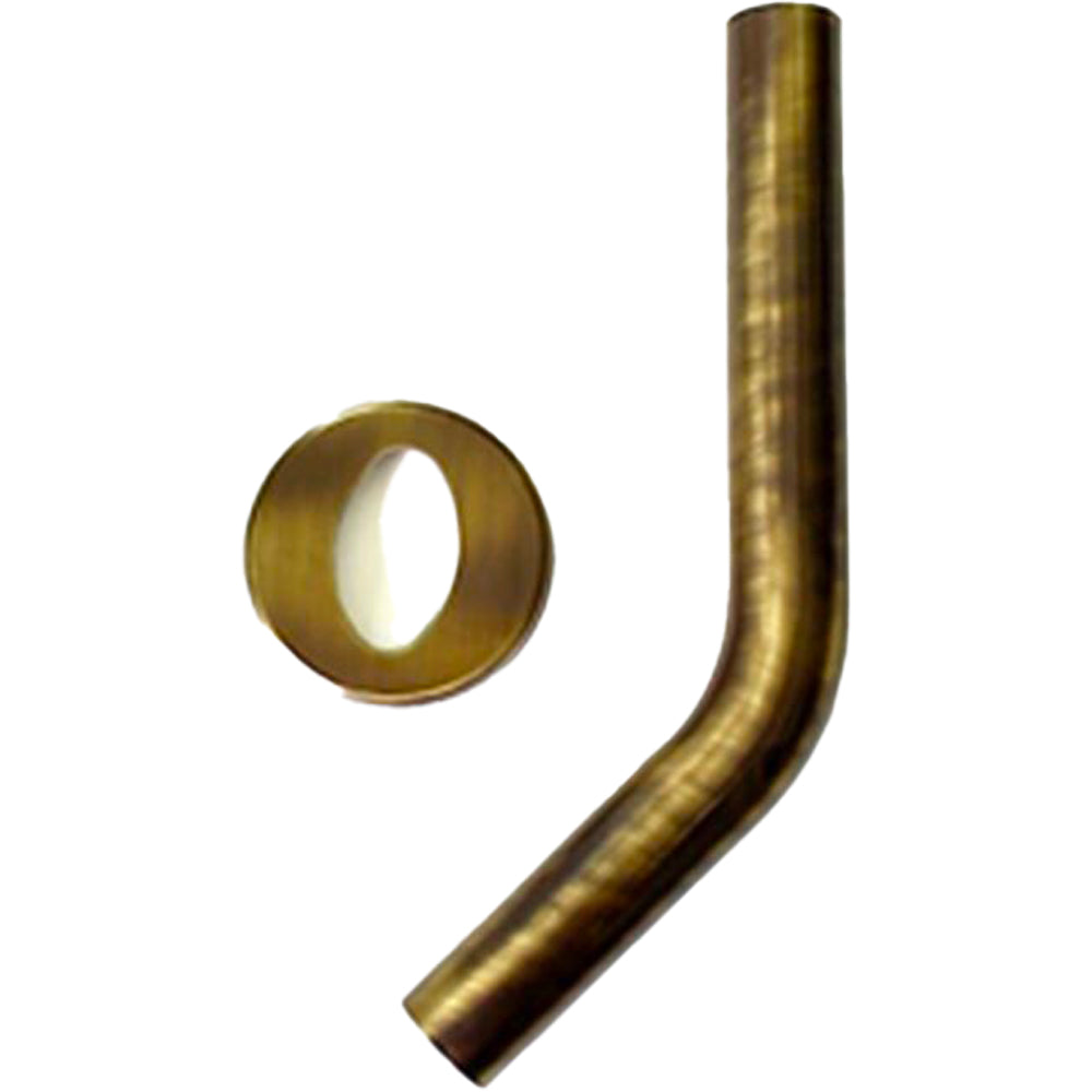Tubo a 45 gradi per cassetta alta bronzato con rosone integrato diametro 30 mm