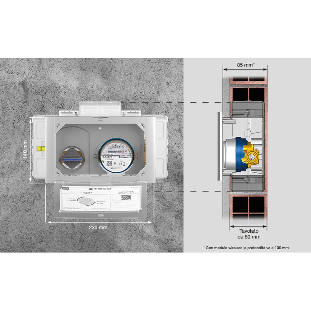 kit contabilizzazione incasso acqua sanitaria con contatore estraibile compatibile motore elettrico