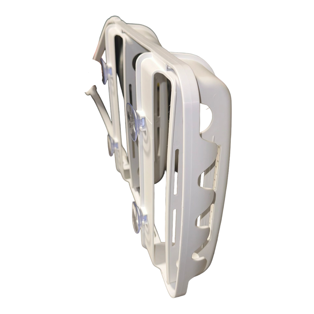 Etagère de douche 2 étagères en plastique et silicone avec ventouses