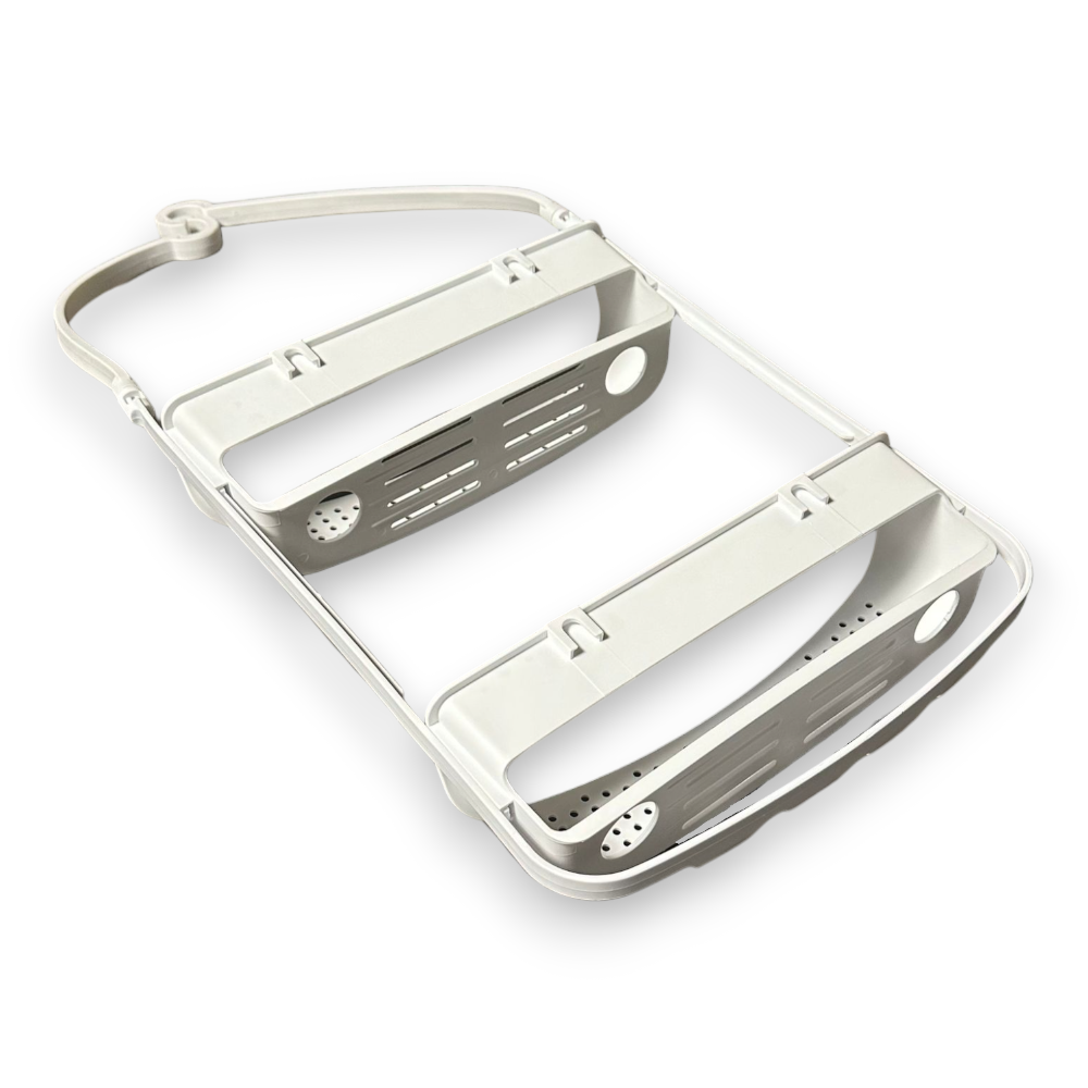 Etagère de douche 2 étagères en plastique et silicone avec ventouses