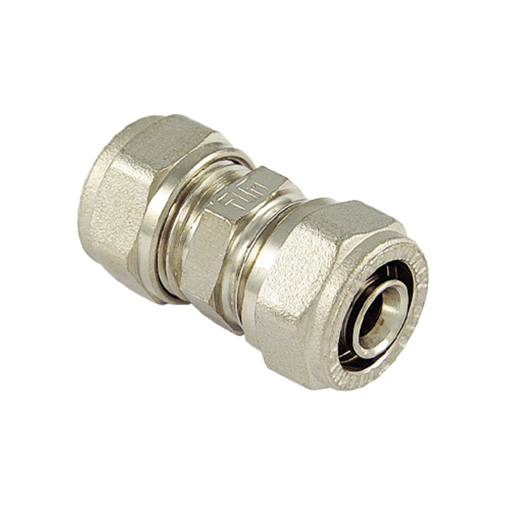 Raccordo diritto doppio a compressione per tubo multistrato acqua tm