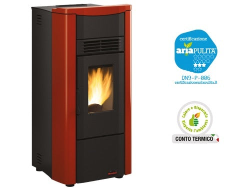 Poêle à pellets avec structure en acier 7 kW Giusy Evo 7 Bordeaux Nordica Extraflame