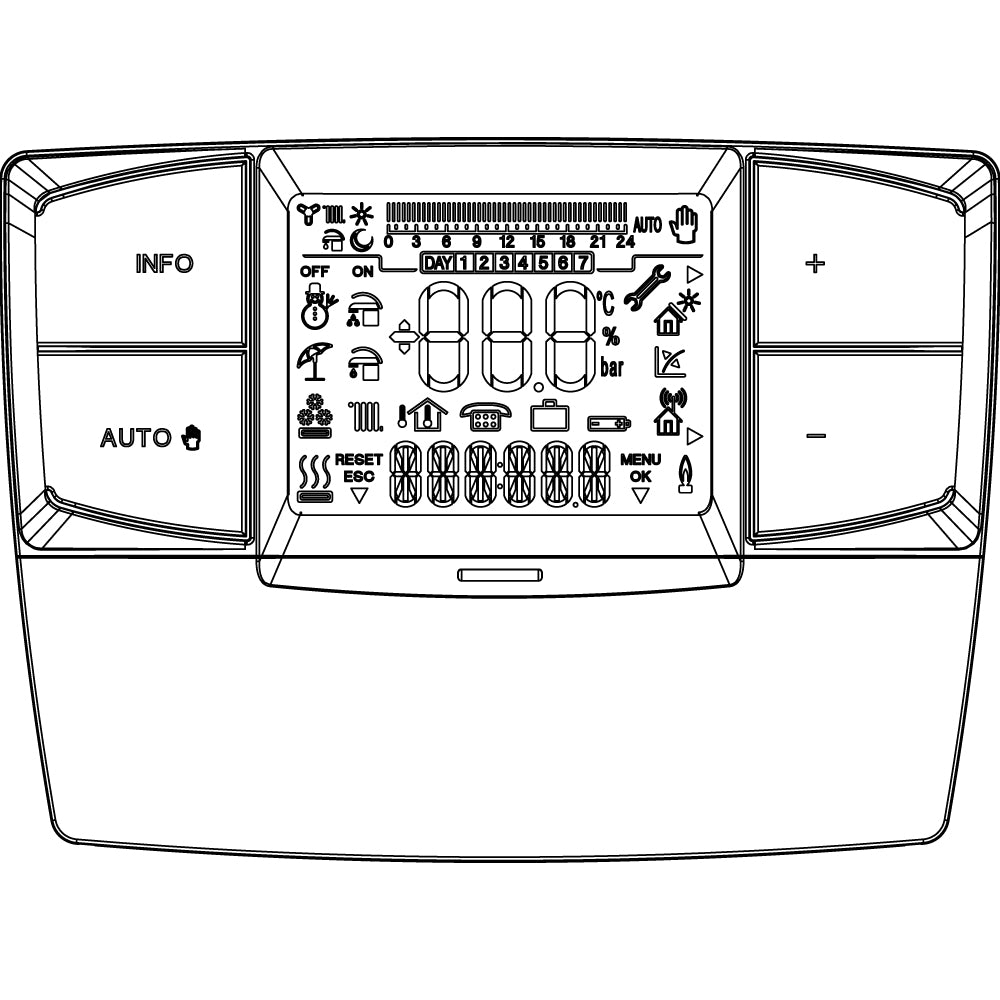 Cronotermostato remoto modulante retroilluminato bianco Car.V2
