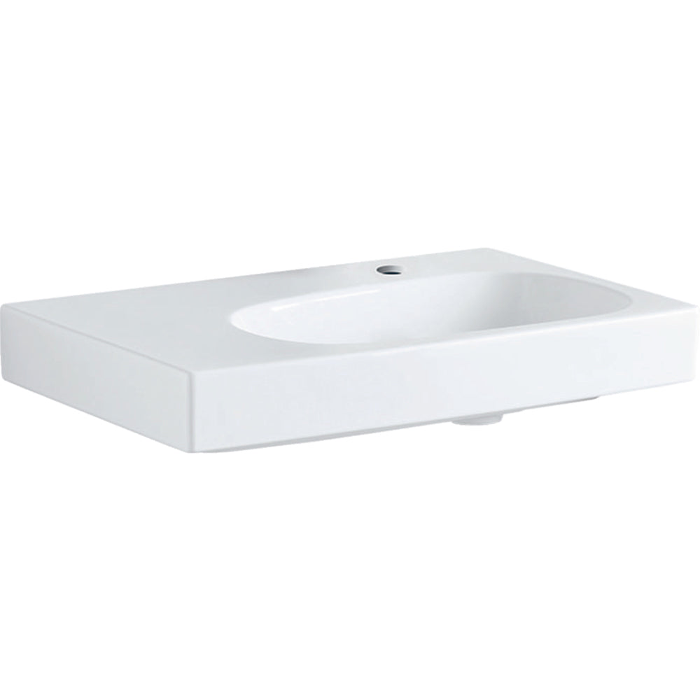 Lavabo asimmetrico con superficie da appoggio in gres fine porcellanato bianco sx Citterio