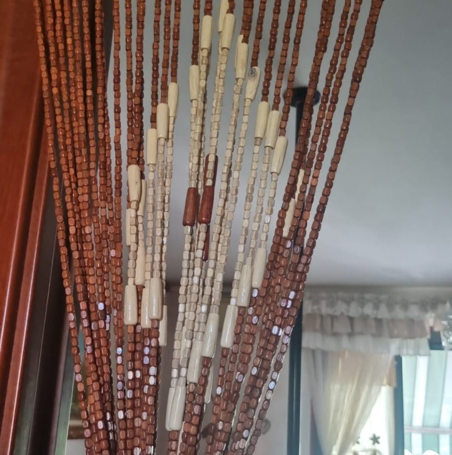 Tenda per porta in corallini di legno antimosche modello Etniche Africa