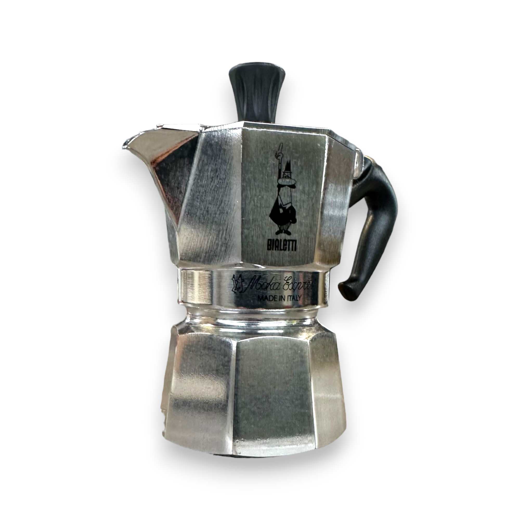 Cafetière moka traditionnelle 1 tasse en aluminium avec poignée en nylon Restylage express par Bialetti