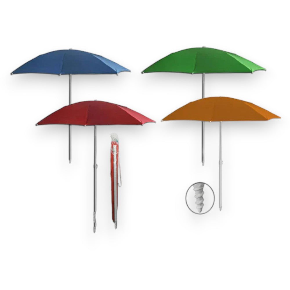 Parasol de plage unicolore diamètre 1,8 m et 2 m