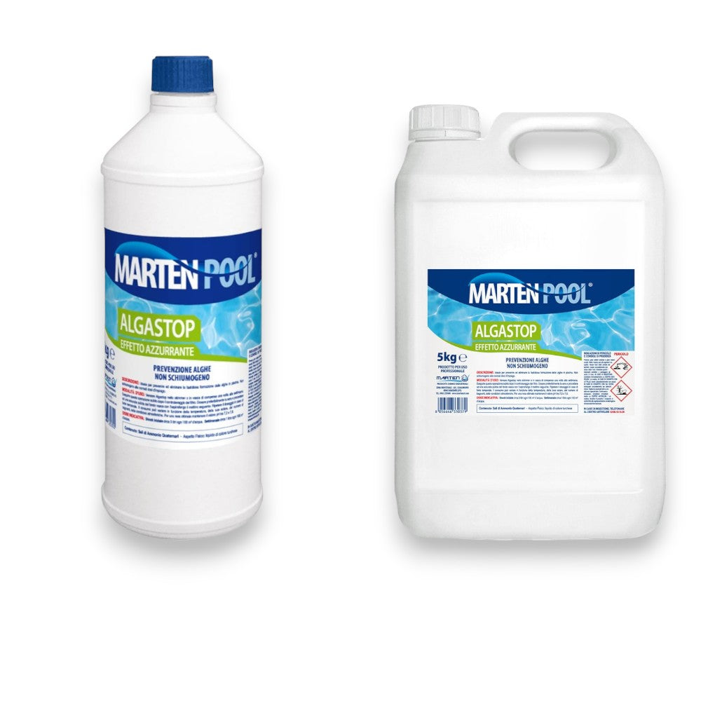 Traitement liquide anti-algues pour piscines 1 et 5 kg