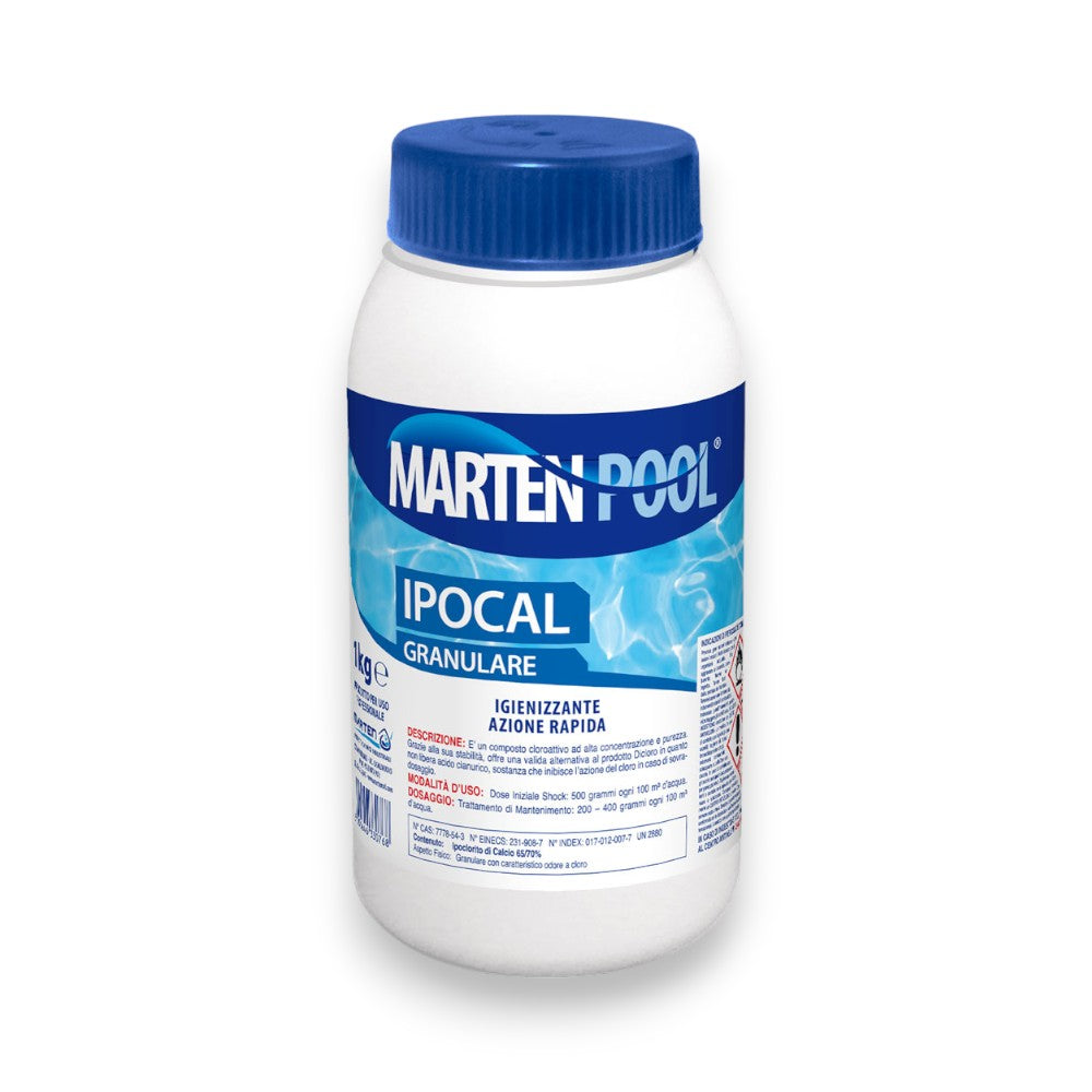 Désinfectant granulaire Hypocal à action rapide pour piscines 1 kg