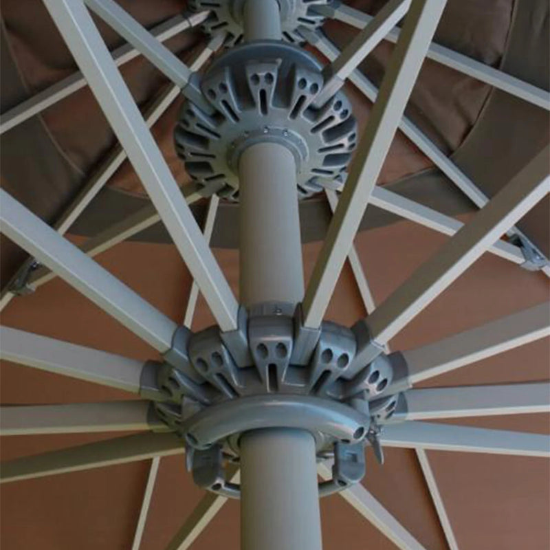Ombrellone grande da giardino 5x5 mt con palo centrale telescopico in alluminio e telo in poliestere Sagitta