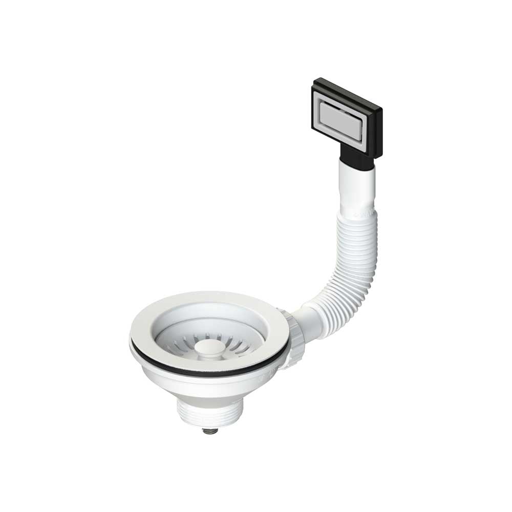 Piletta bianca per lavello cucina con foro diametro 9 cm