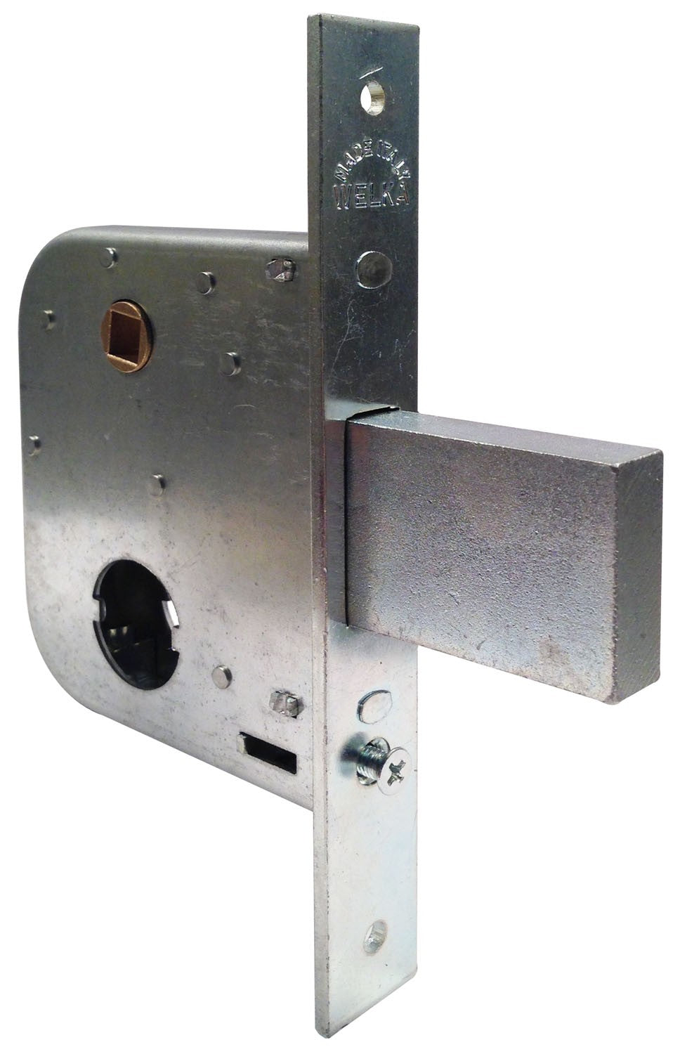 Serrure pour portails et portes en fer avec loquet à un battant et demi WELKA 07545000