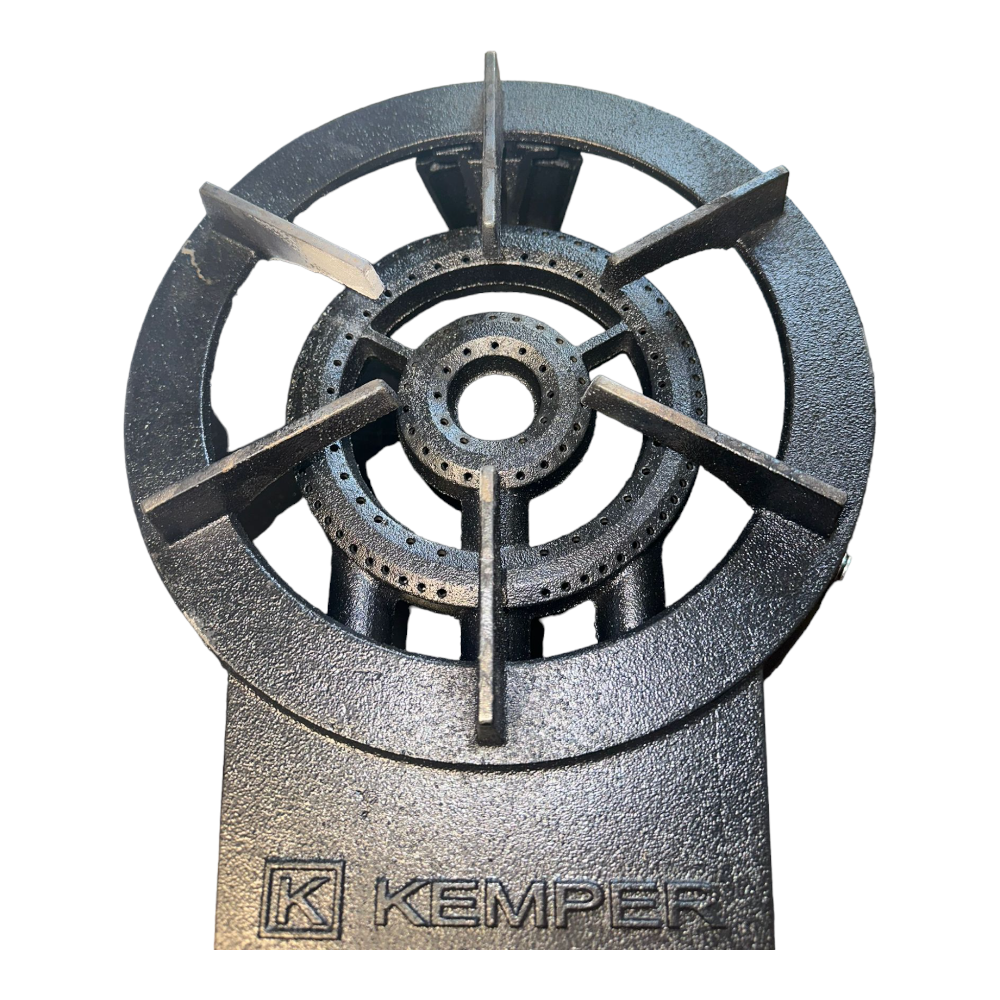 Cuisinière à gaz en fonte avec double brûleur 8,6 kW et support Kemper amovible 