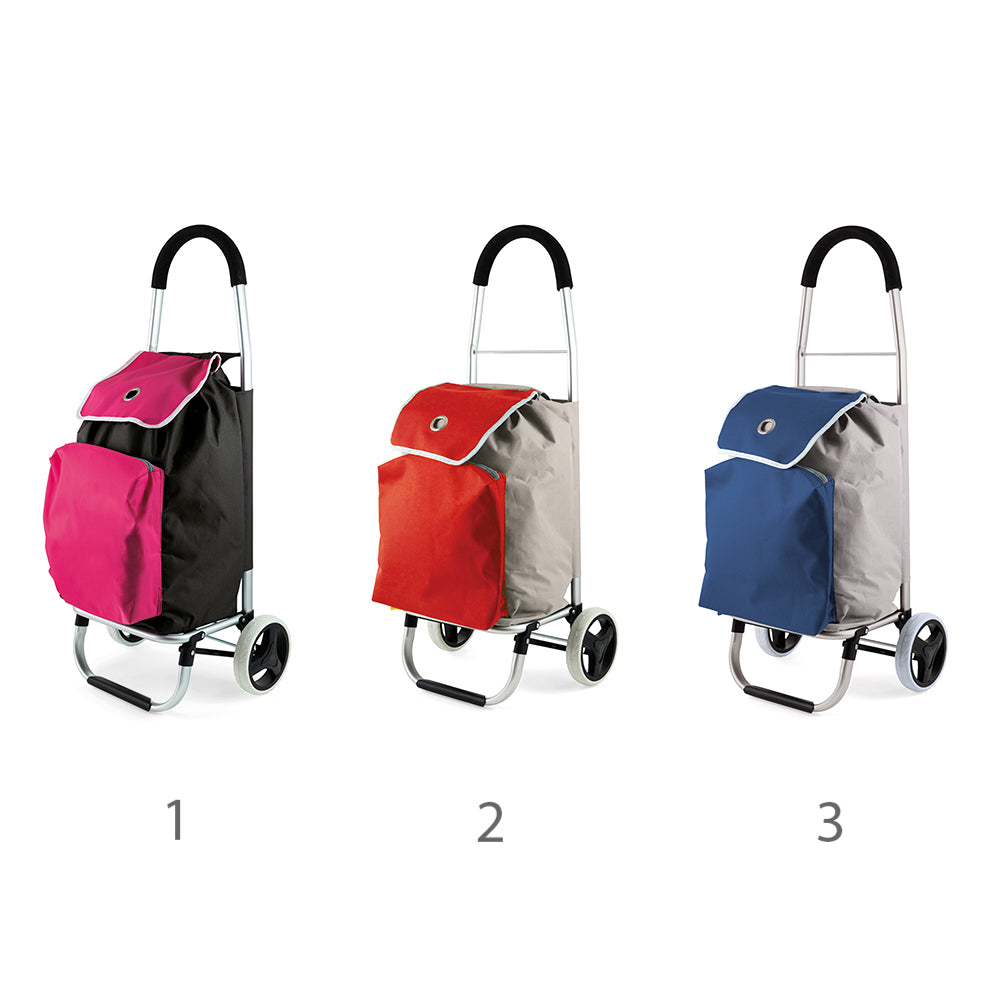 Chariot de courses thermique 33 L, structure aluminium, 2 roues, sac thermique