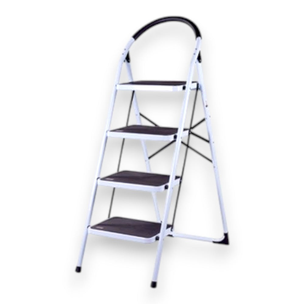 <transcy>Tabouret acier blanc 4 marches Comfort Step Brixo</transcy>