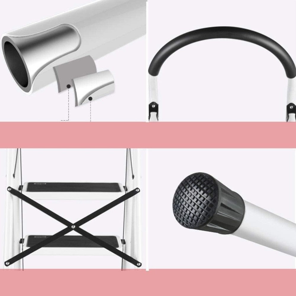 <transcy>Tabouret acier blanc 4 marches Comfort Step Brixo</transcy>