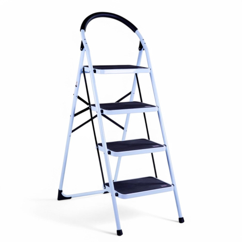 <transcy>Tabouret acier blanc 4 marches Comfort Step Brixo</transcy>