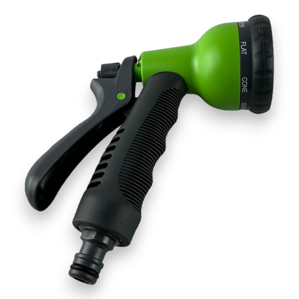 Tuyau d'irrigation en spirale extensible de 15 mètres avec pistolet multifonction, 8 jets et raccords Brixo Iris Nilo