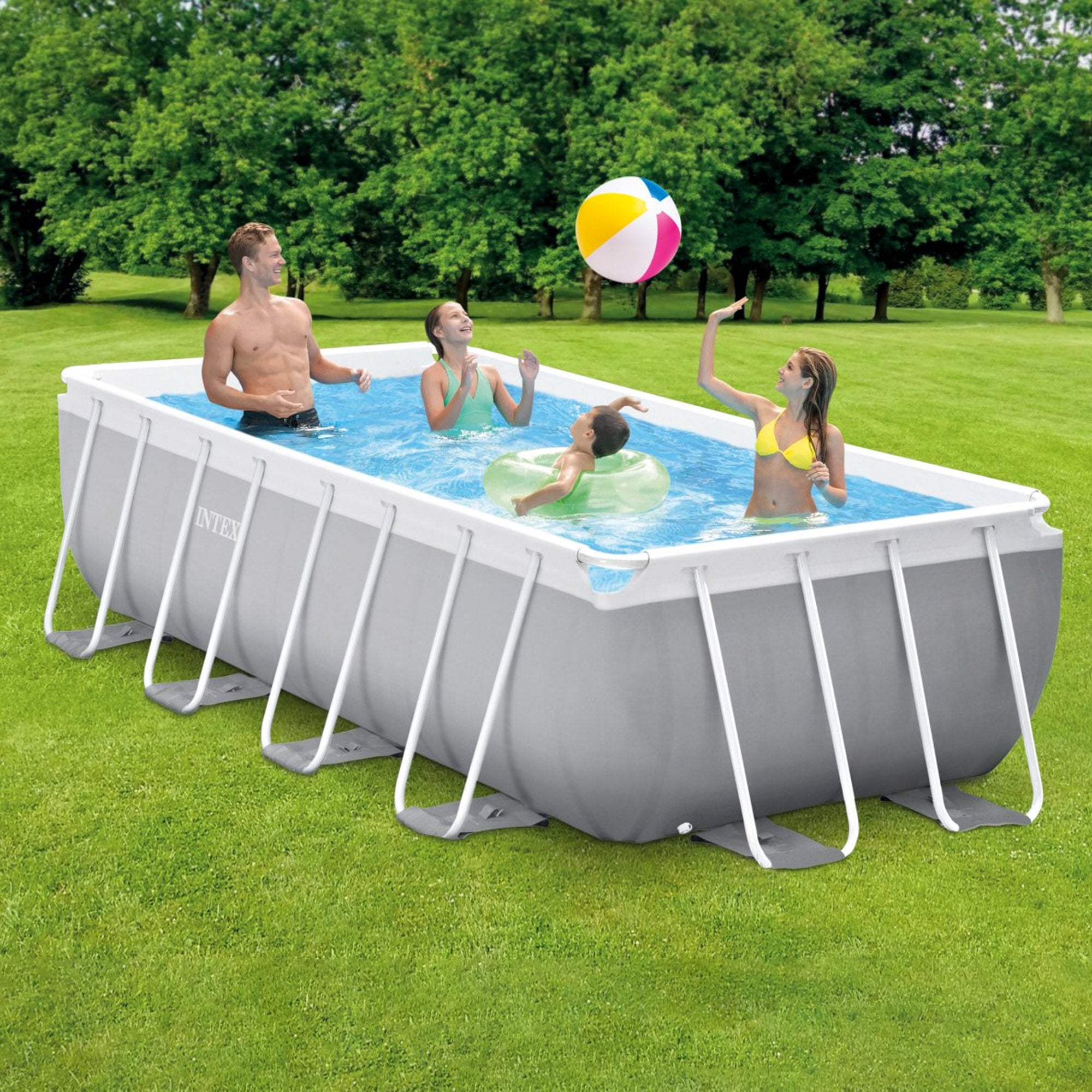 Piscine rectangulaire avec structure 400x200xH122 cm Prism Frame INTEX26790 