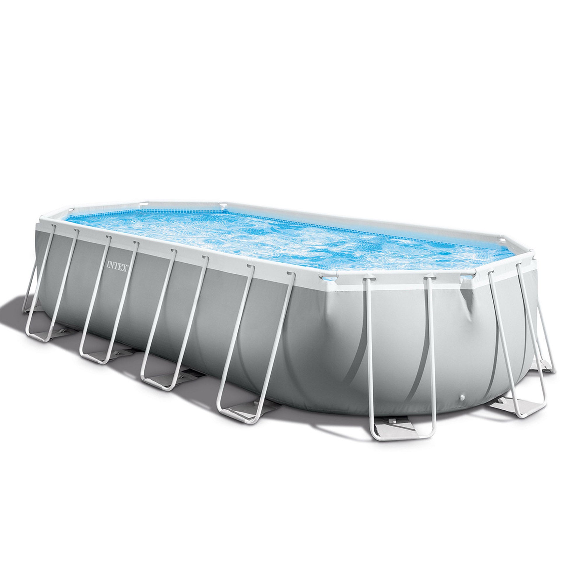 Piscine ovale avec structure 610x305xH122 cm cadre prisme INTEX26798 