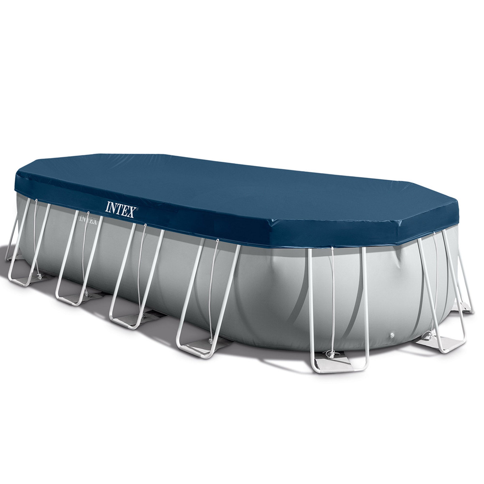 Piscine ovale avec structure 610x305xH122 cm cadre prisme INTEX26798 