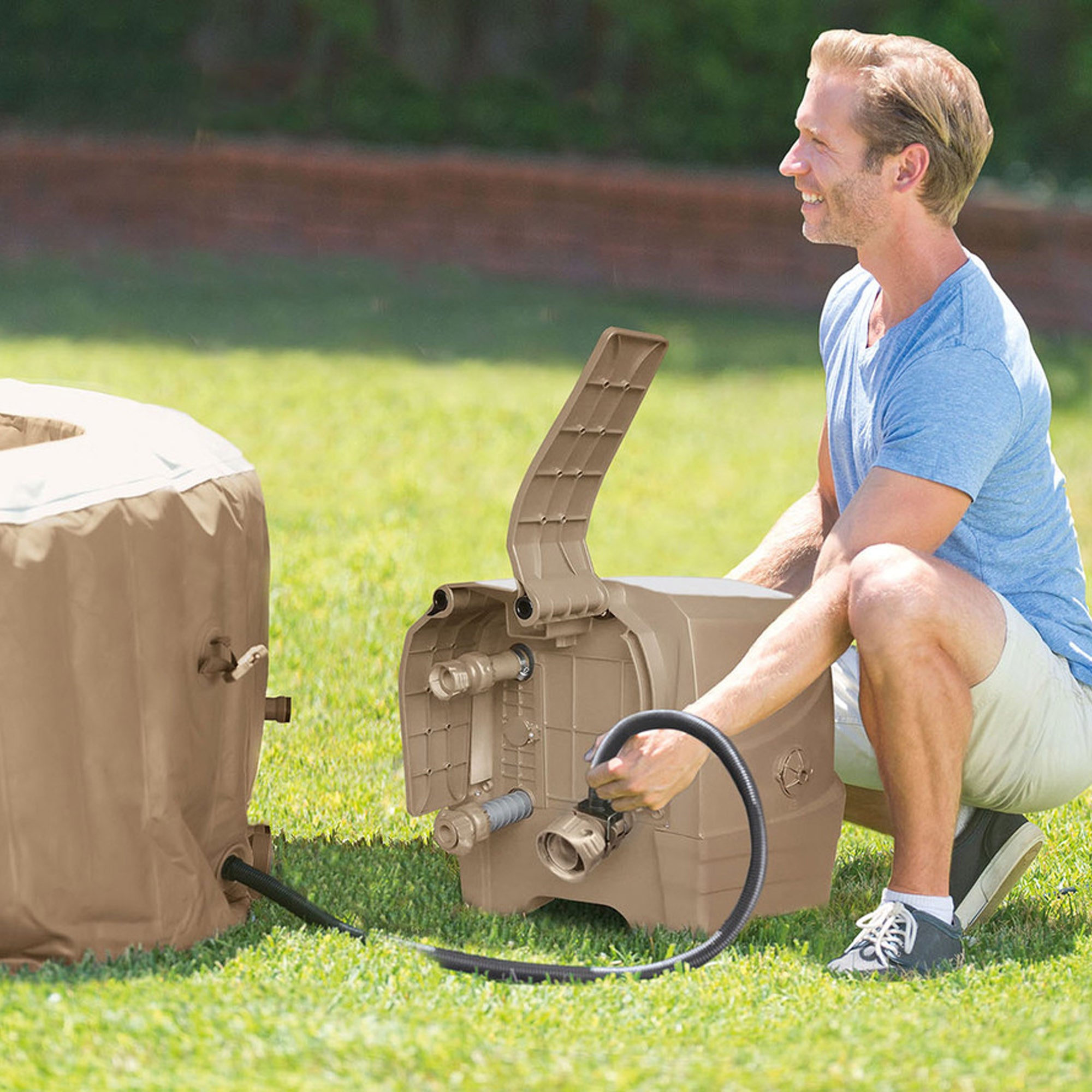 Piscine SPA hydromassante 4 places beige Ø196xH71 cm "Pure Spa Bubble Massage" INTEX28426 