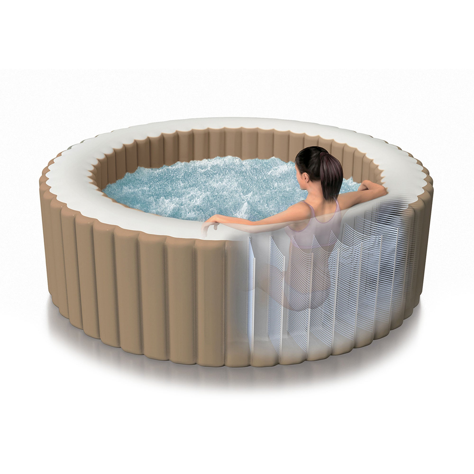 Piscine SPA hydromassante 4 places beige Ø196xH71 cm "Pure Spa Bubble Massage" INTEX28426 
